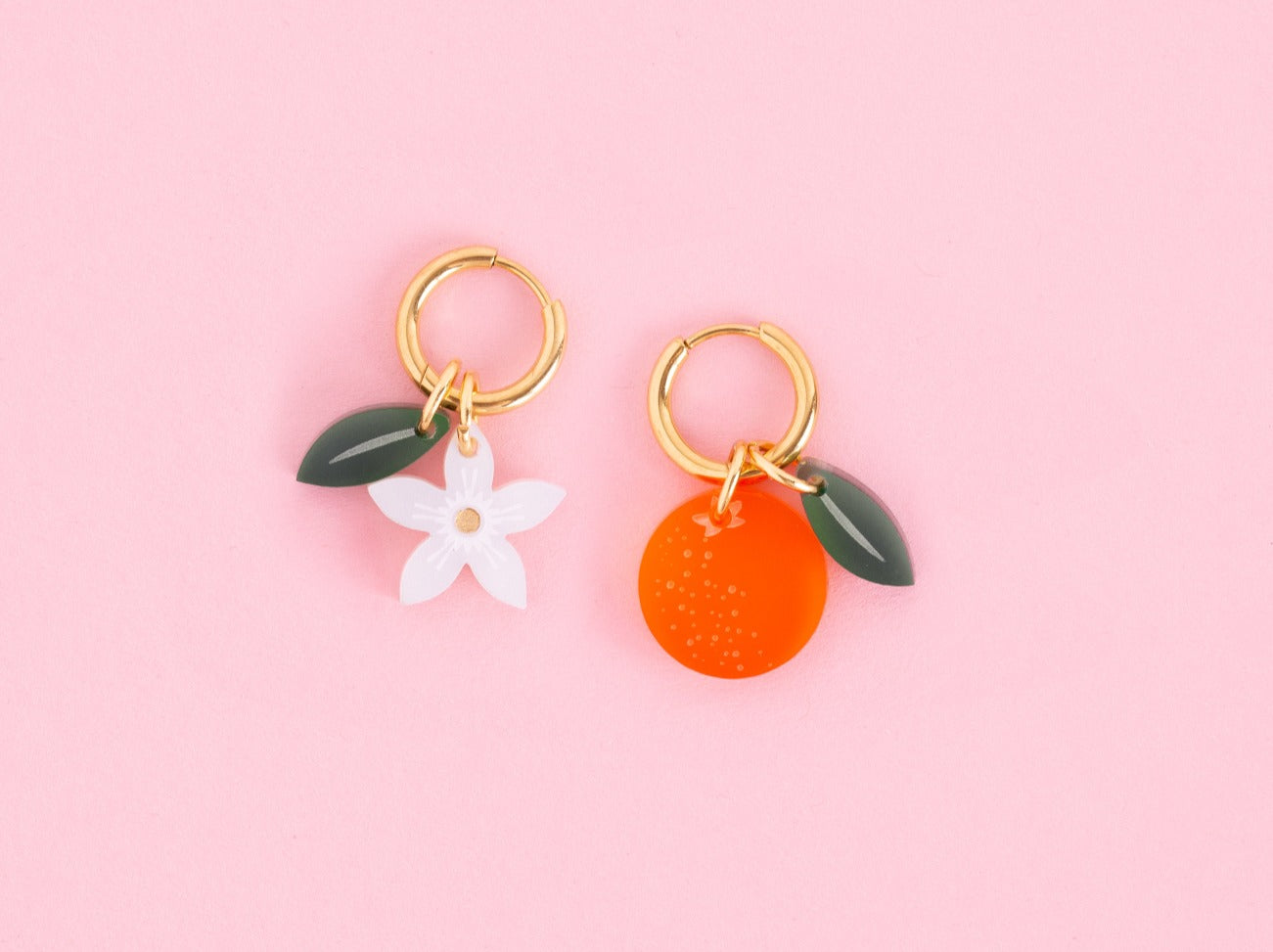 Fruit Collection x Orange with Orange Blossom Earring Set – acutecolor