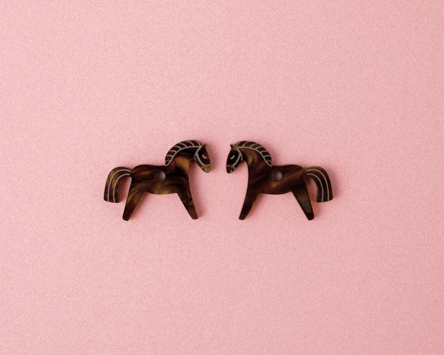 Braune Pferde Ohrring Set