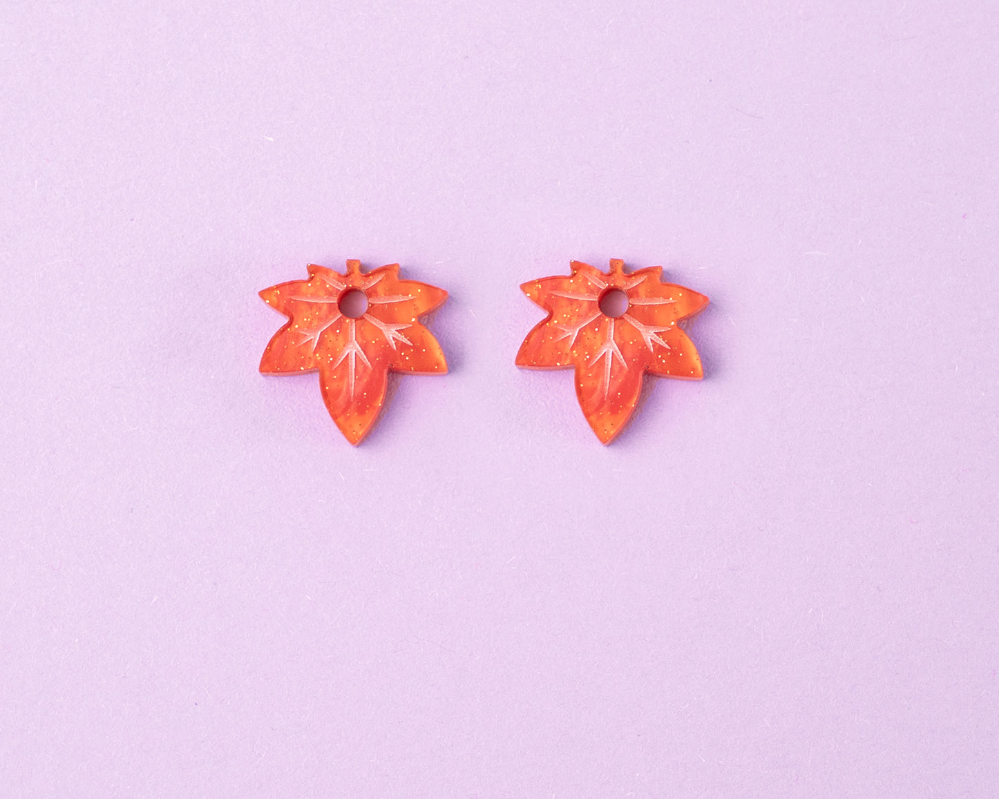 Ahornblatt Ohrring Set in Orange
