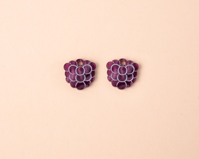 Lila Brombeer Ohrring Set