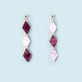 Colorblock Mismatch Rauten Trio Ohrringe Lila