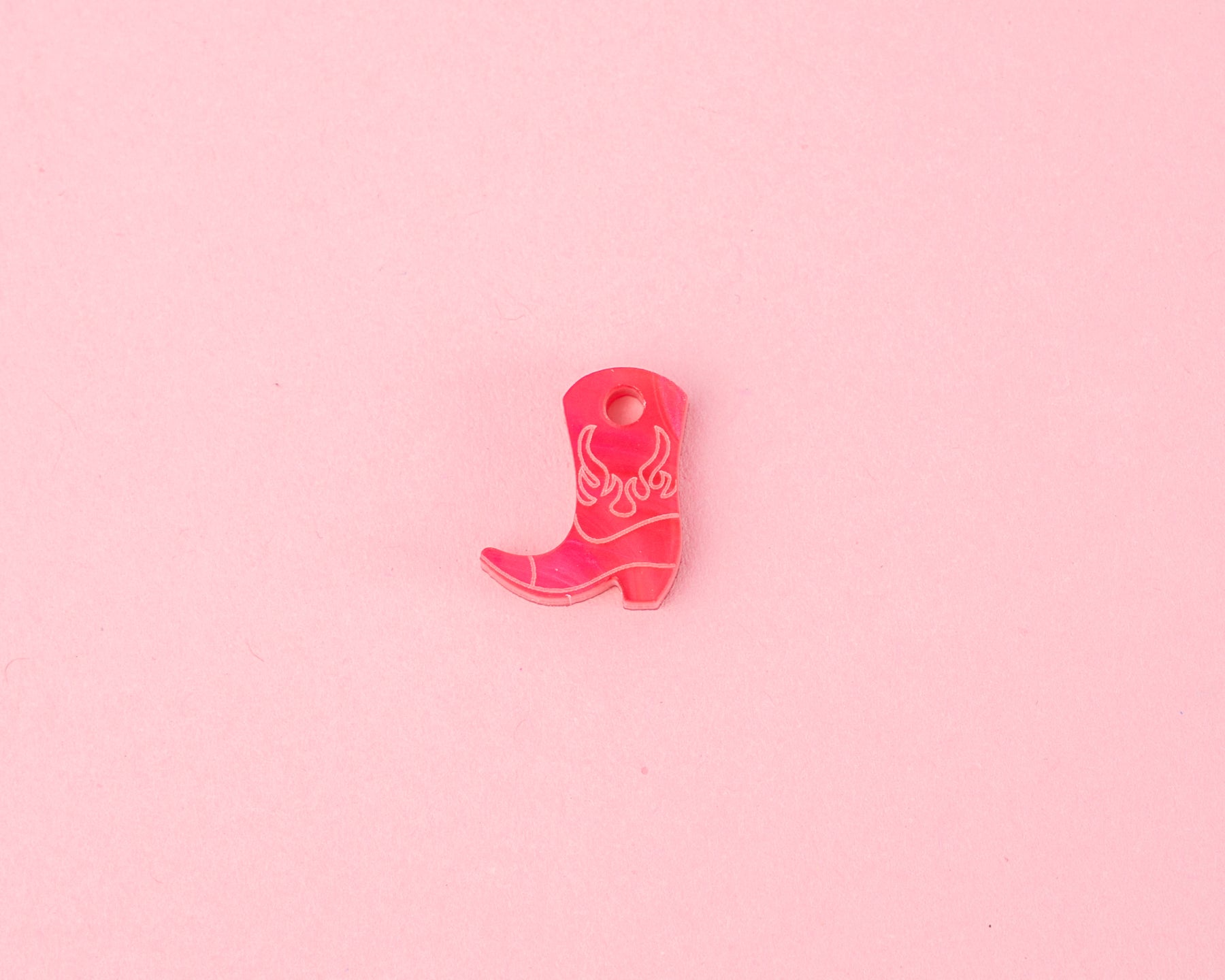 Einzelner pinker Cowboy Stiefel Anhänger
