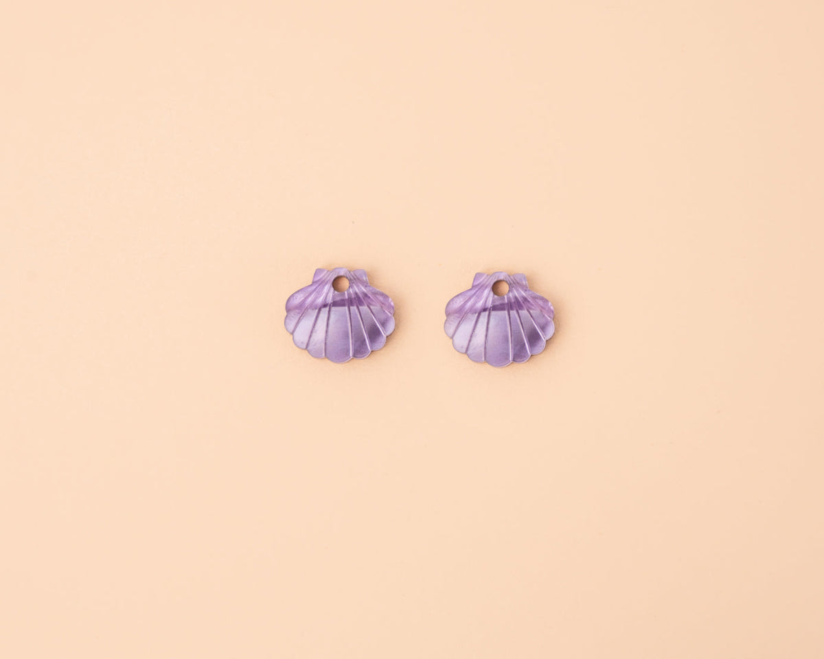 Muschel Ohrring Set mit Hoops in Lila