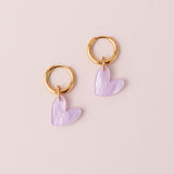 Lilac Heart Earrings