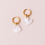 White Hearts Earring Set