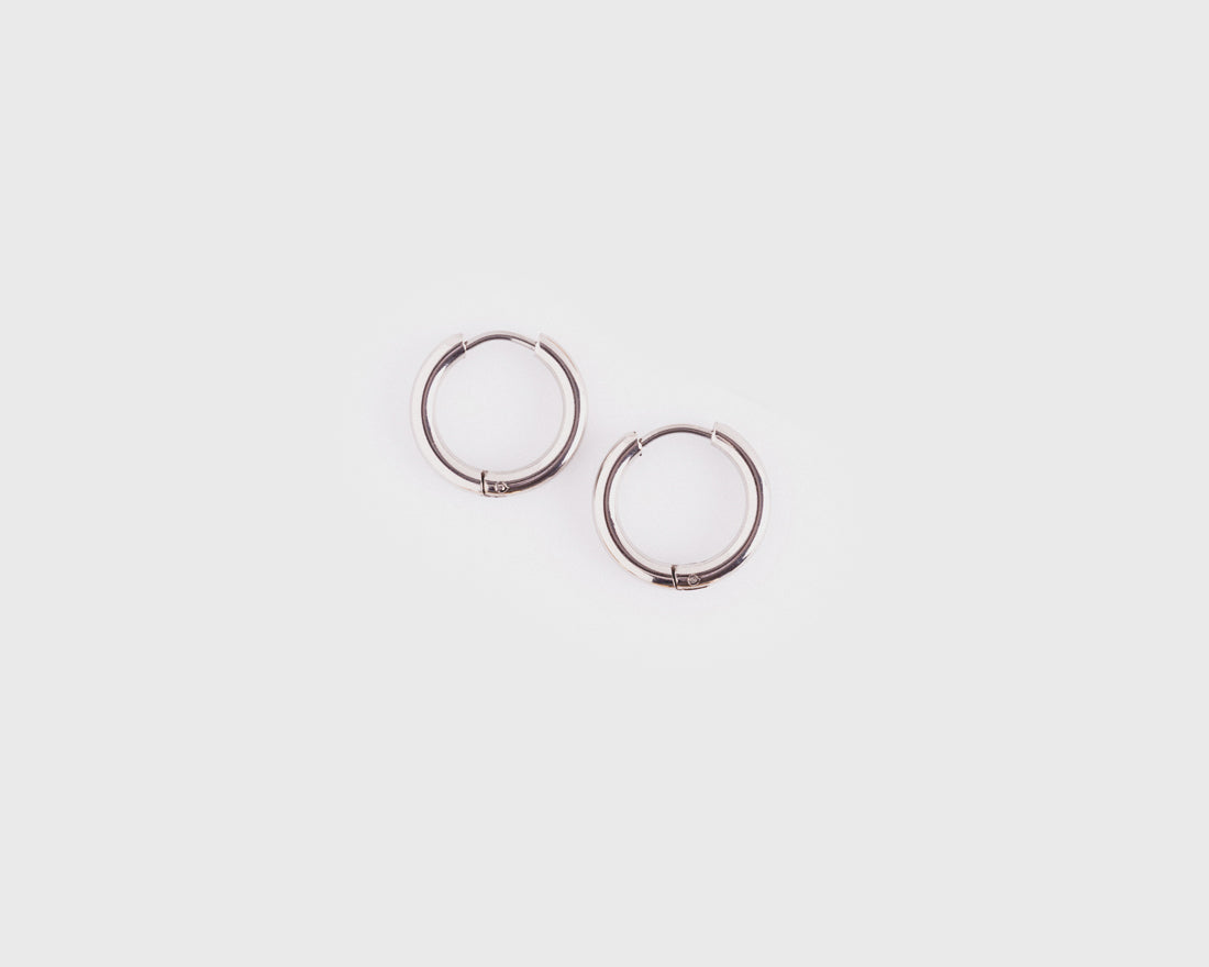 Mix and Match Stainless Steel Hoop Pair