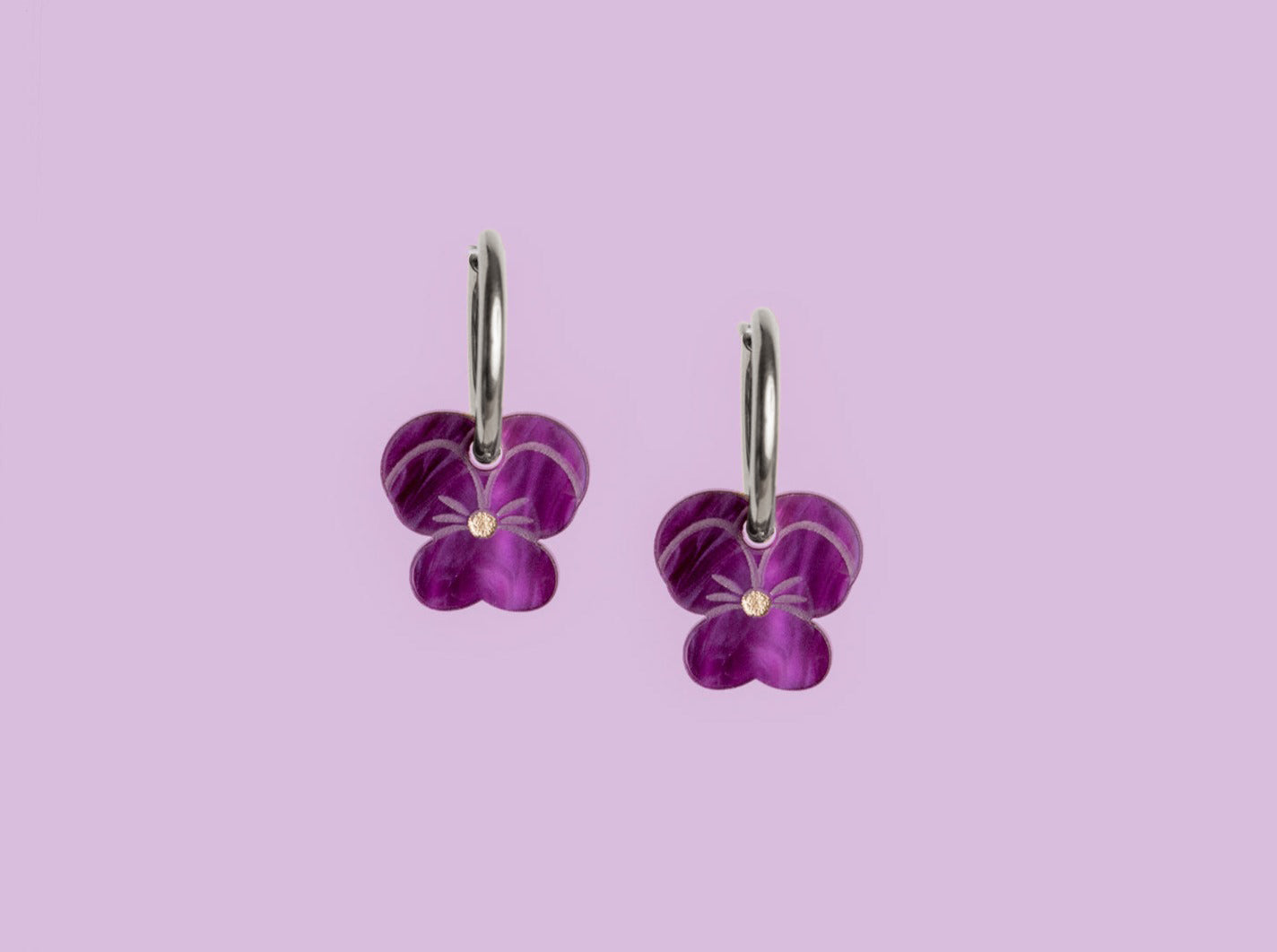 Birthflower February x Violet Earring Set