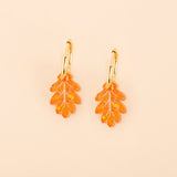 Leaves Earring Set in Orange Confetti