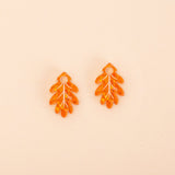 Leaves Earring Set in Orange Confetti