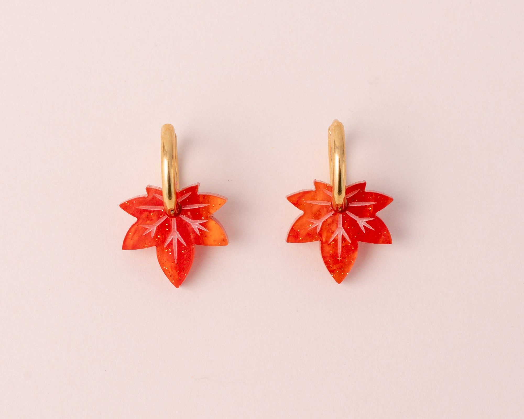 acutecolor Ahornblatt Ohrring Set in Orange