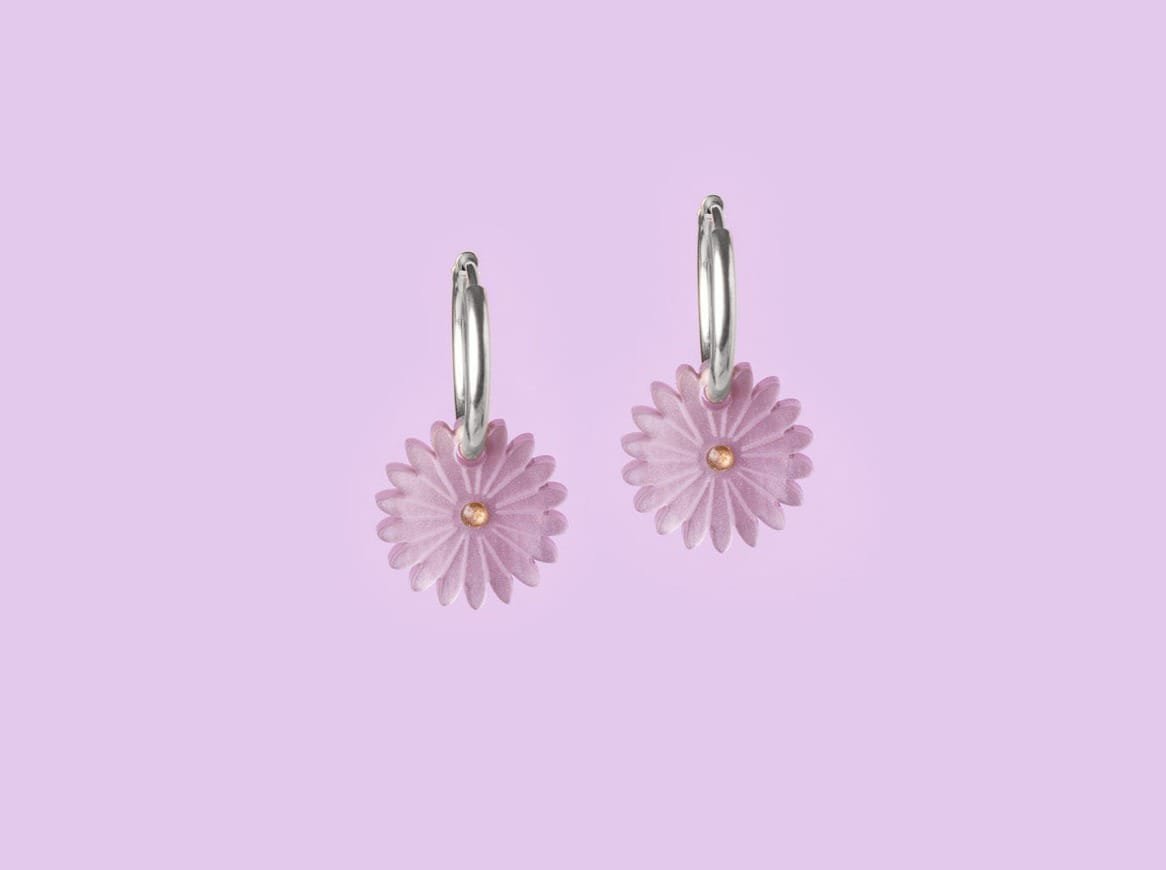 acutecolor Birthflower September x Astern Ohrring Set