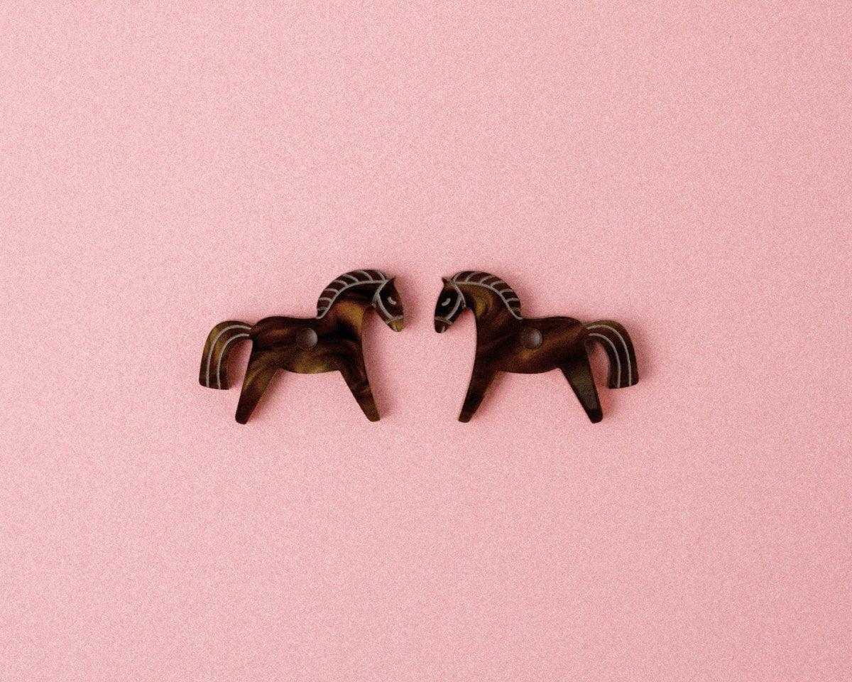 acutecolor Braune Pferde Ohrring Set