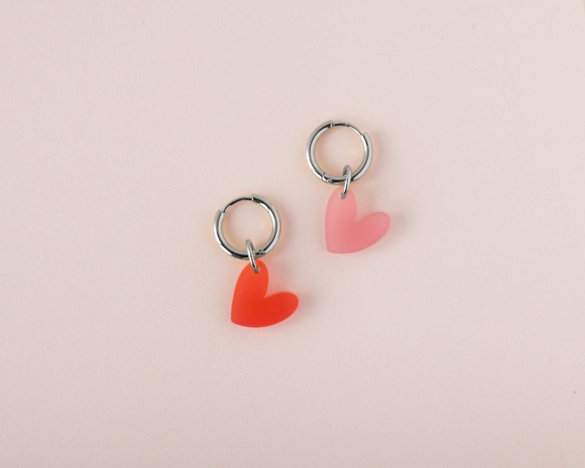 acutecolor Colorblock Herzen Ohrring Set