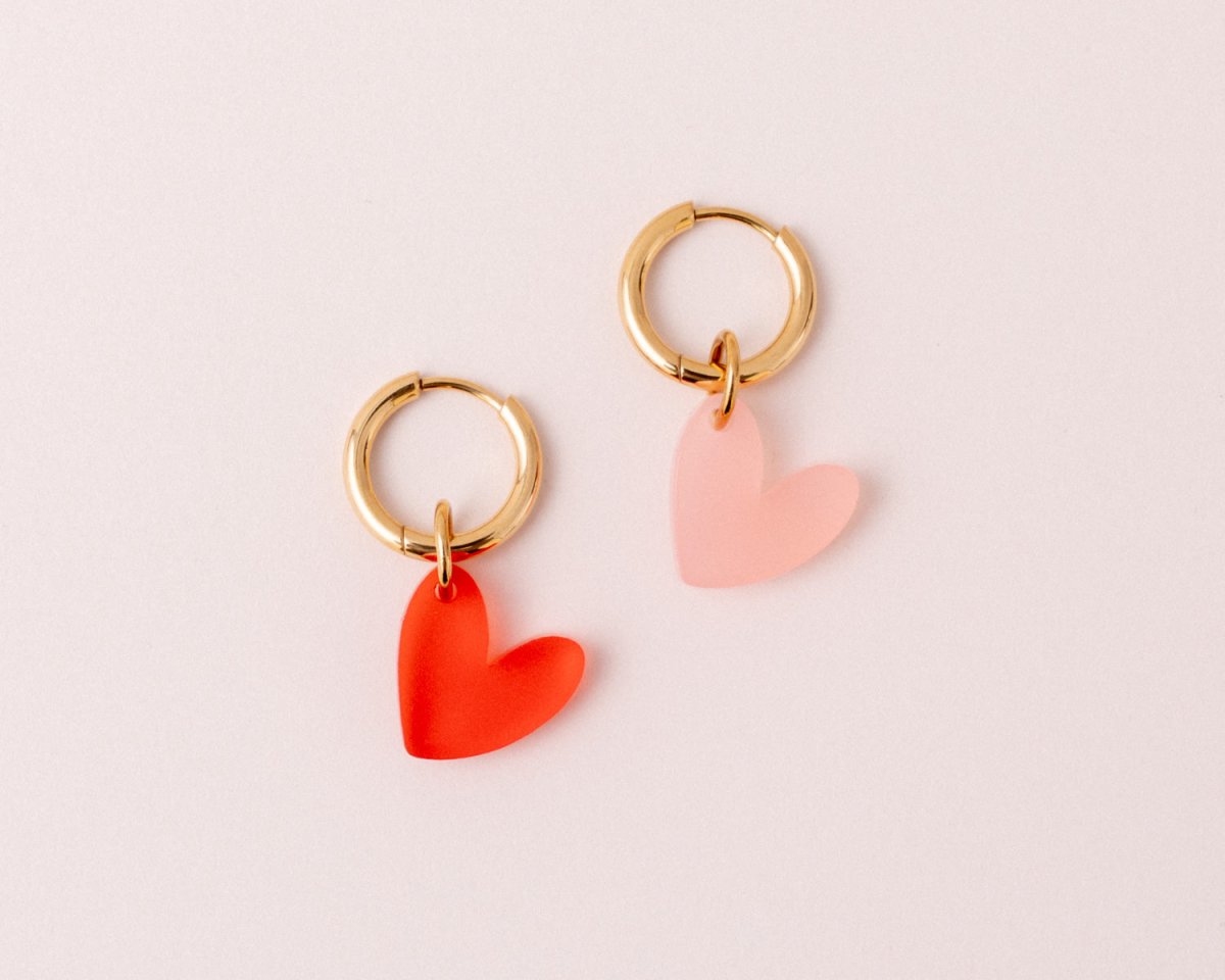 acutecolor Colorblock Herzen Ohrring Set