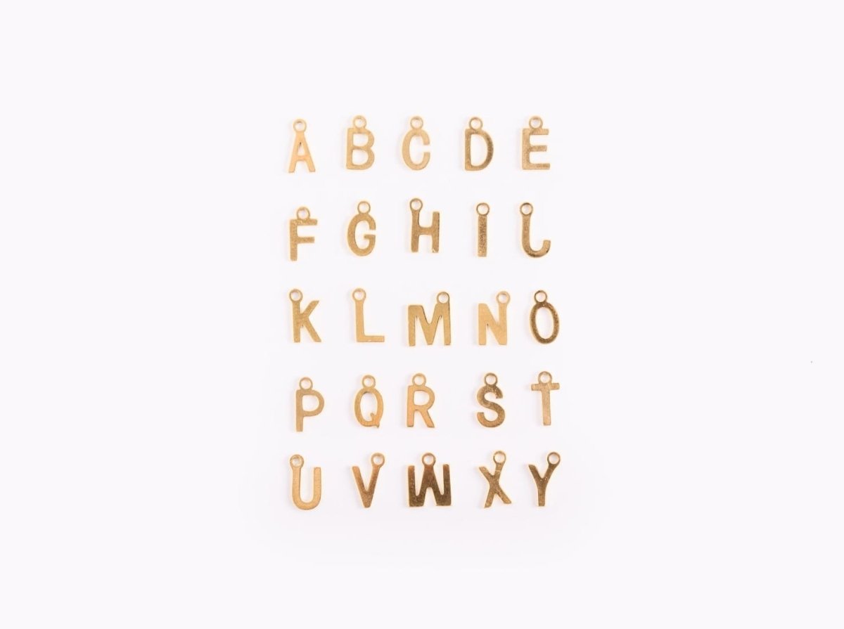 acutecolor Einzelner Goldener Buchstaben Anhänger