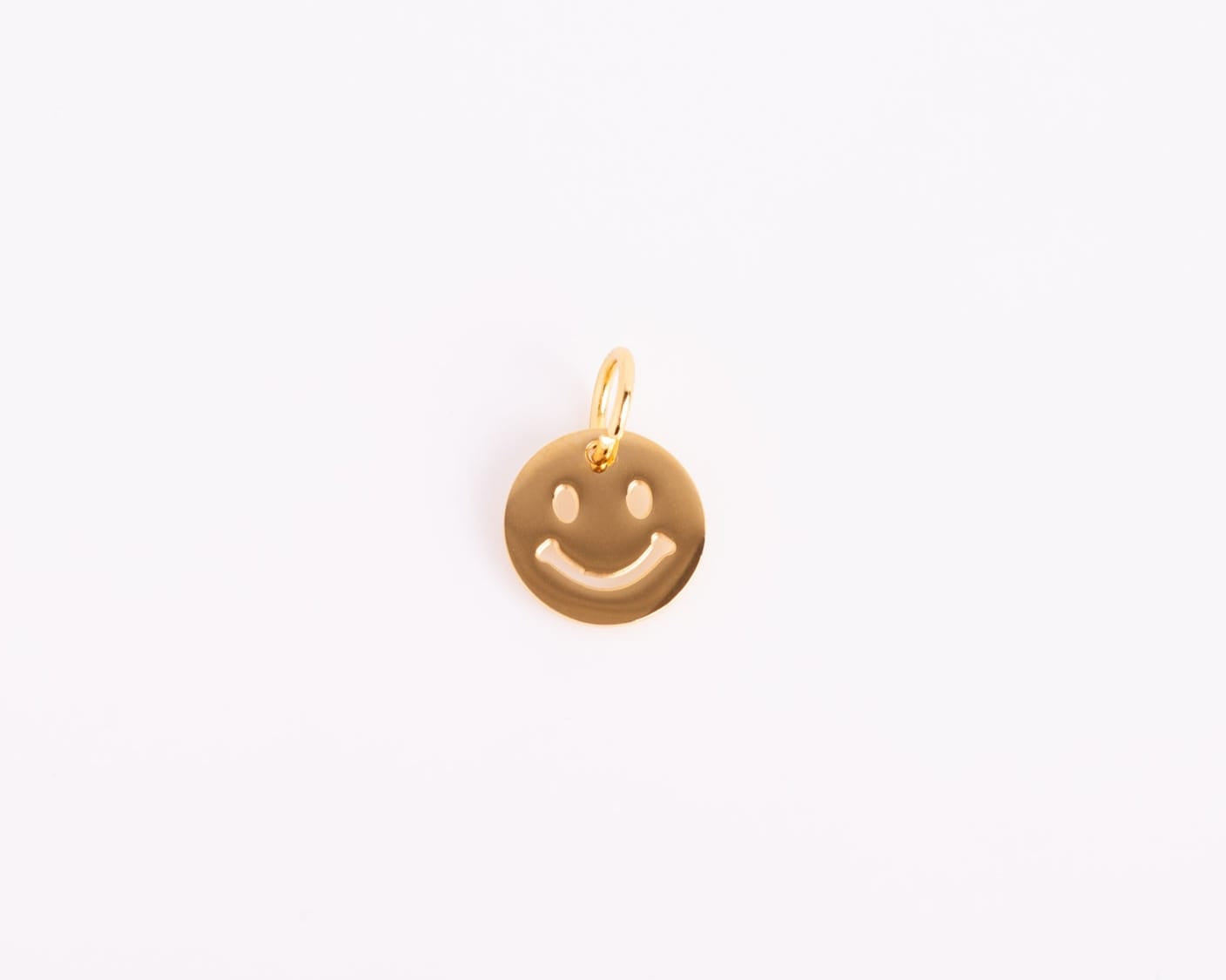 acutecolor Einzelner goldener Smiley Anhänger