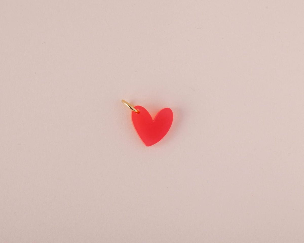 acutecolor Einzelner Herz Anhänger in Feuerrot