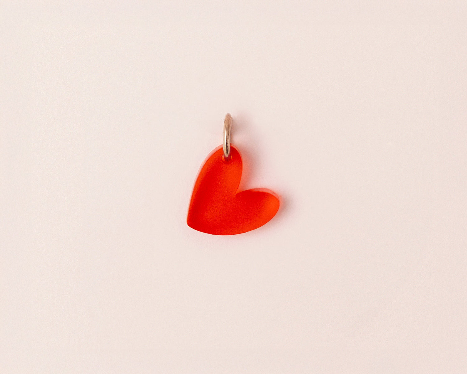 Single Heart Pendant in Fiery Red