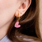 acutecolor Einzelner Herz Anhänger in Rosa Perlmutt