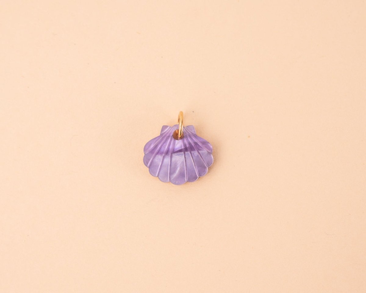 acutecolor Einzelner lila Muschel Anhänger