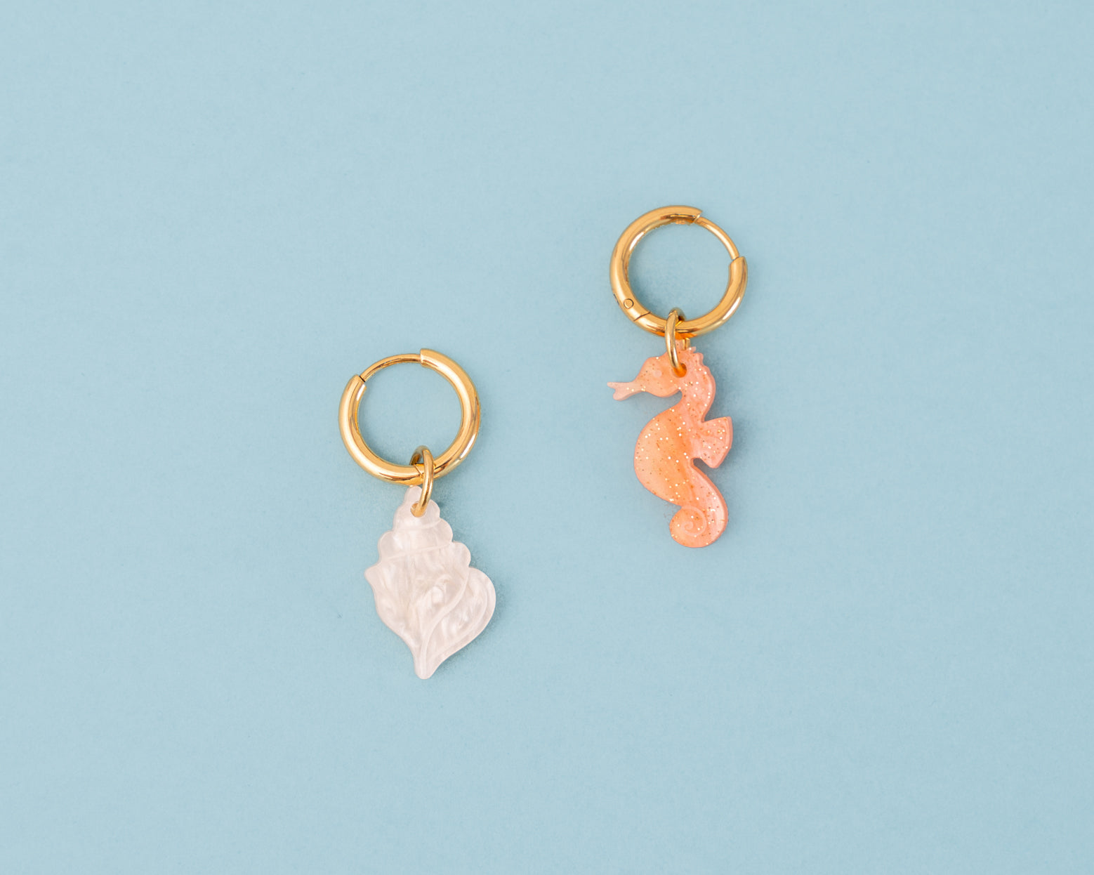 acutecolor Einzelner Orangener Seepferdchen Anhänger