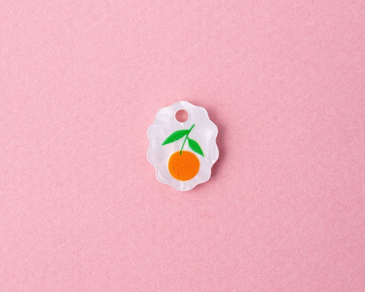 acutecolor Einzelner ovaler Charm Anhänger mit Orange