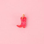 acutecolor Einzelner pinker Cowboy Stiefel Anhänger