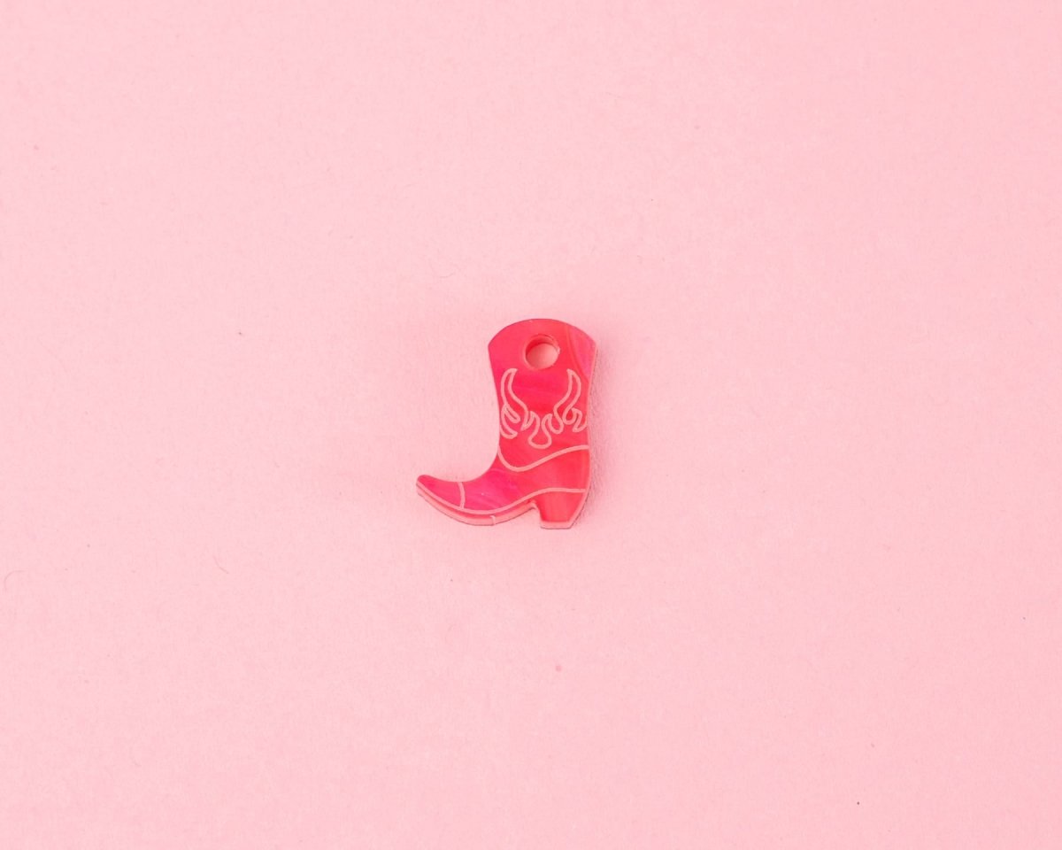 acutecolor Einzelner pinker Cowboy Stiefel Anhänger