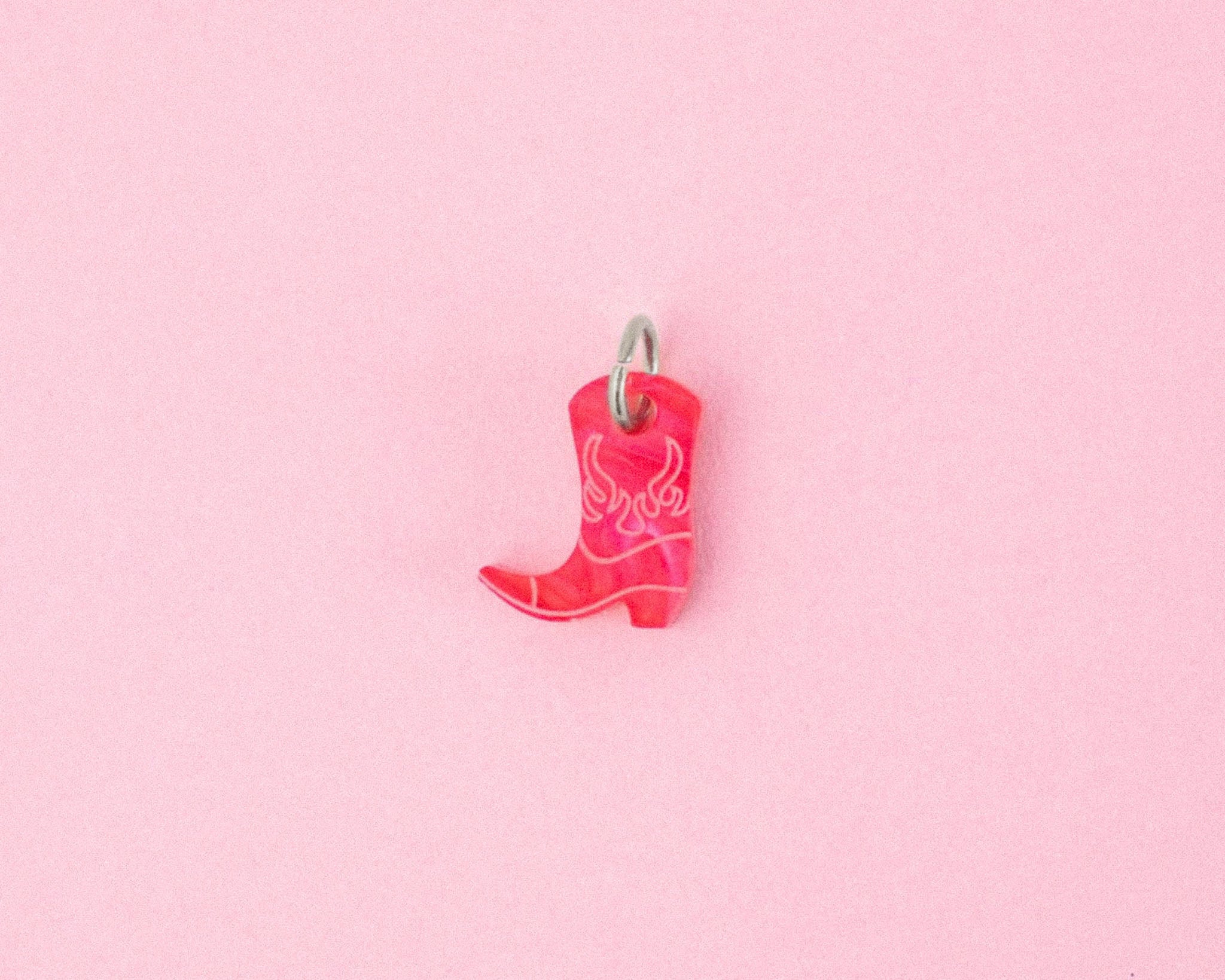 acutecolor Einzelner pinker Cowboy Stiefel Anhänger