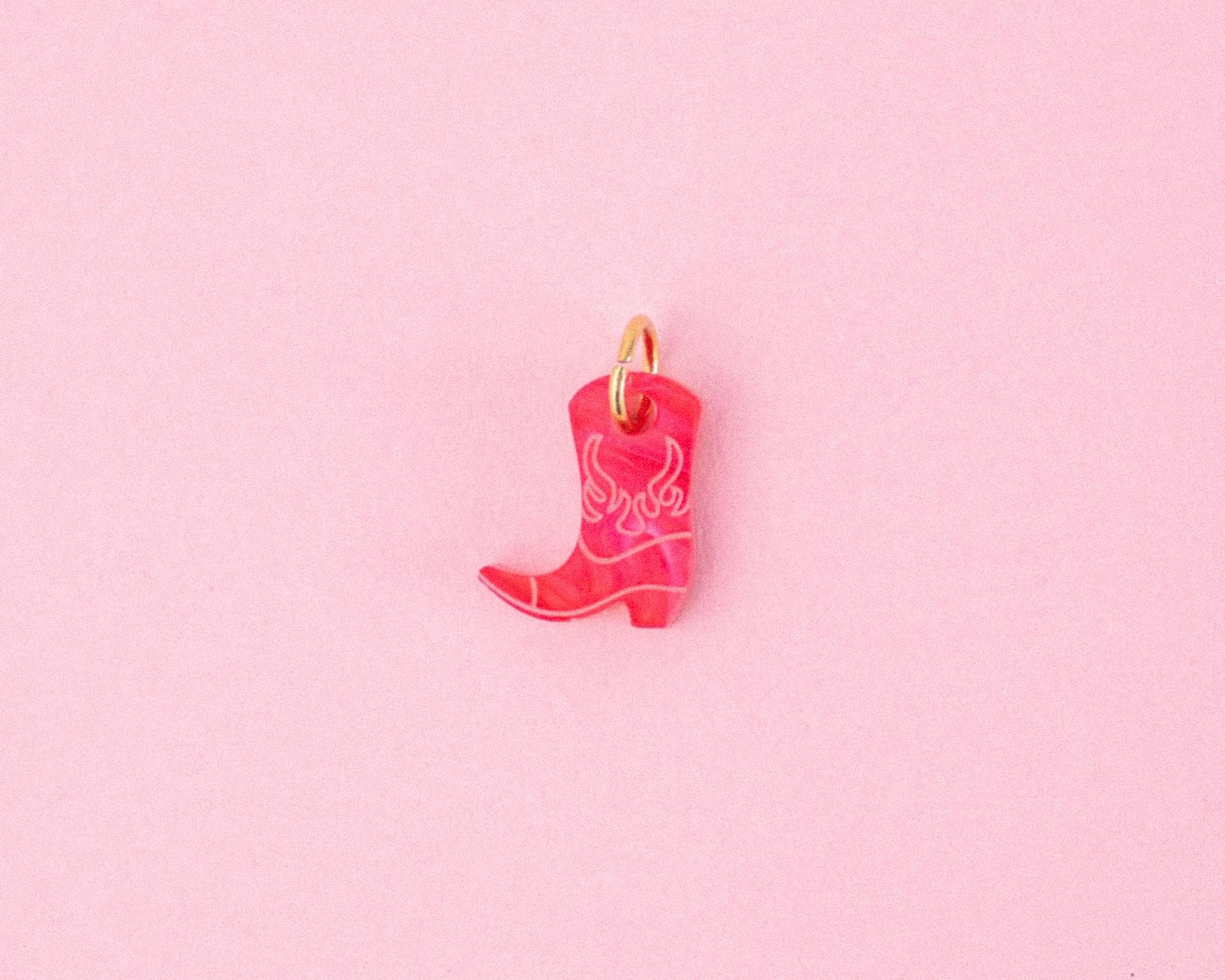 acutecolor Einzelner pinker Cowboy Stiefel Anhänger