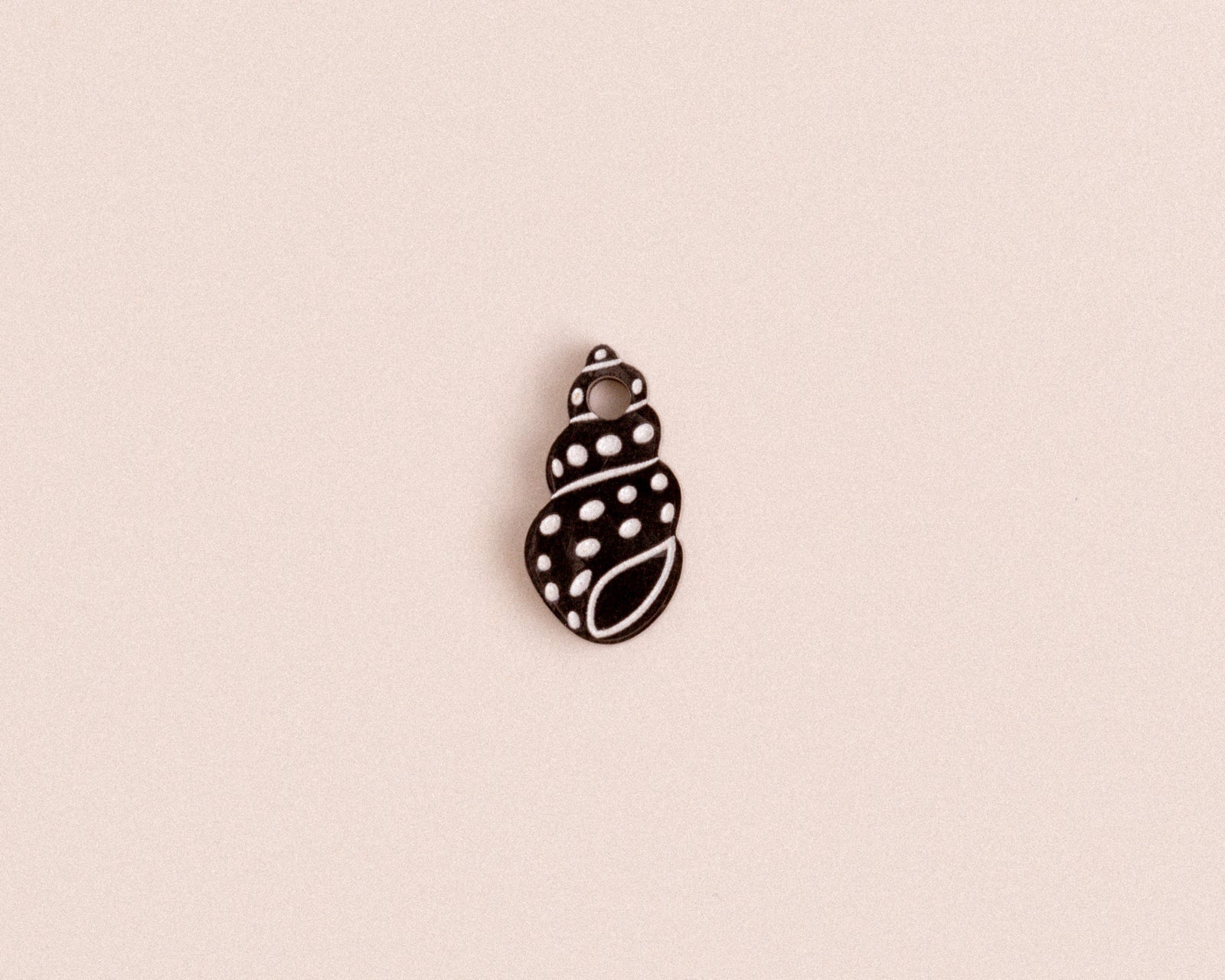 acutecolor Einzelner Schwarzer Polkadot Schneckenmuschel Anhänger