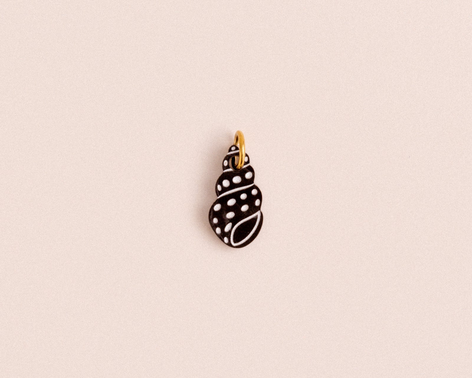 acutecolor Einzelner Schwarzer Polkadot Schneckenmuschel Anhänger