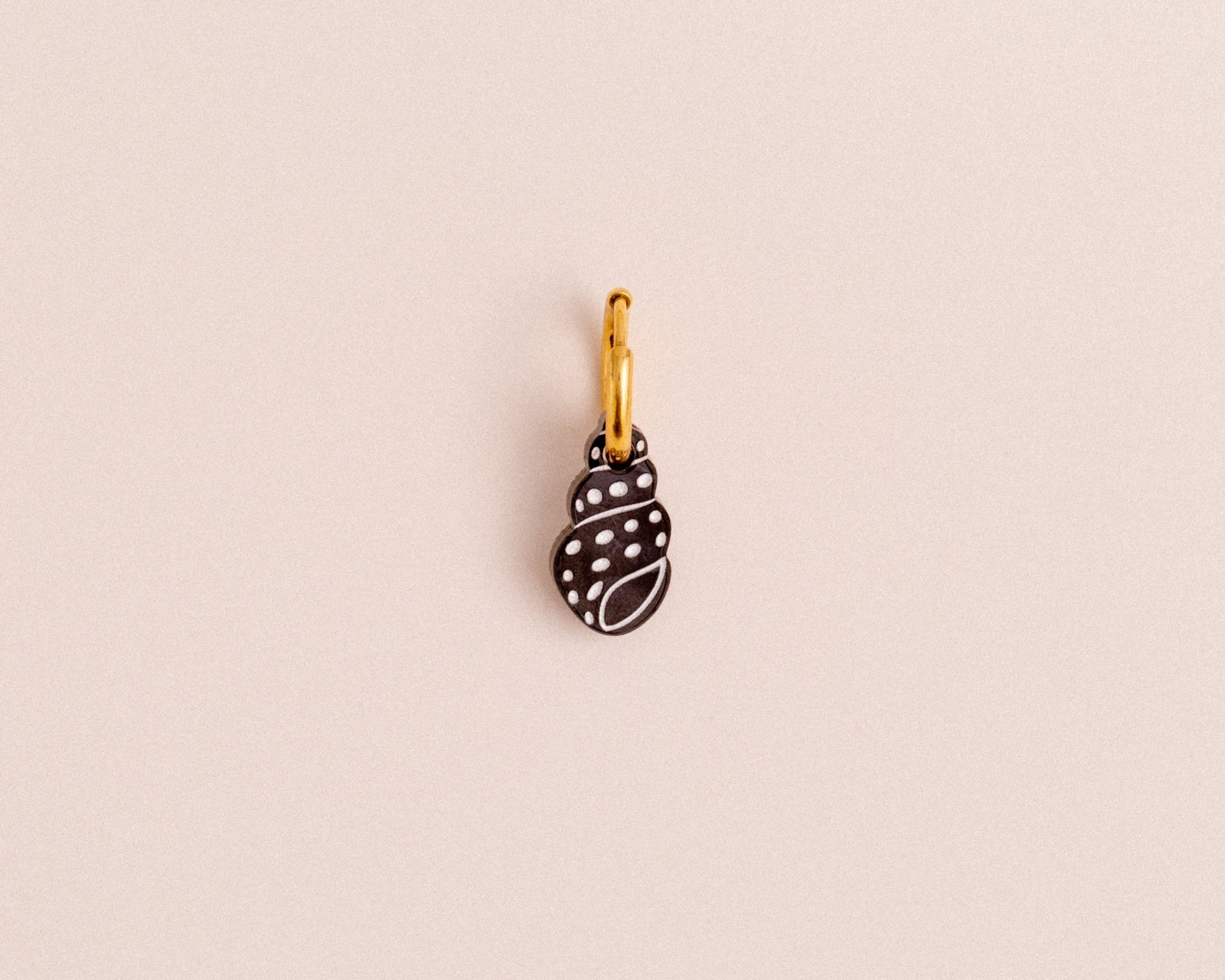 acutecolor Einzelner Schwarzer Polkadot Schneckenmuschel Anhänger