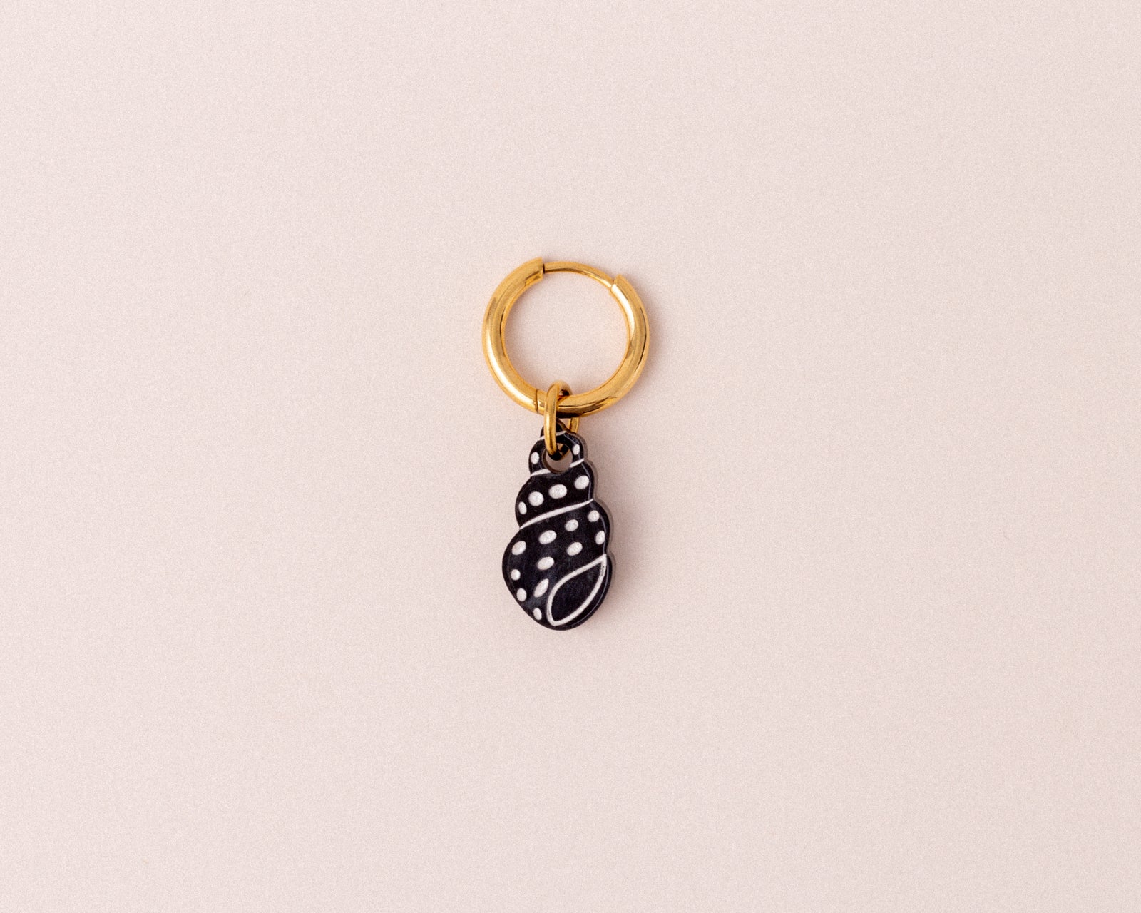 acutecolor Einzelner Schwarzer Polkadot Schneckenmuschel Anhänger