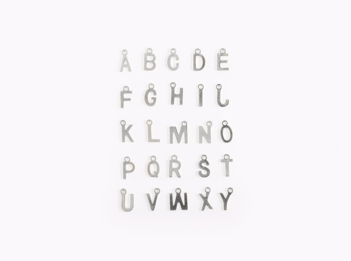 acutecolor Einzelner Silberner Buchstaben Anhänger