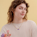 acutecolor Elegante Kette mit Lila Mom Anhänger