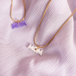 acutecolor Elegante Kette mit Lila Mom Anhänger