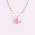 acutecolor Elegante Kette mit rosa Herz Anhänger
