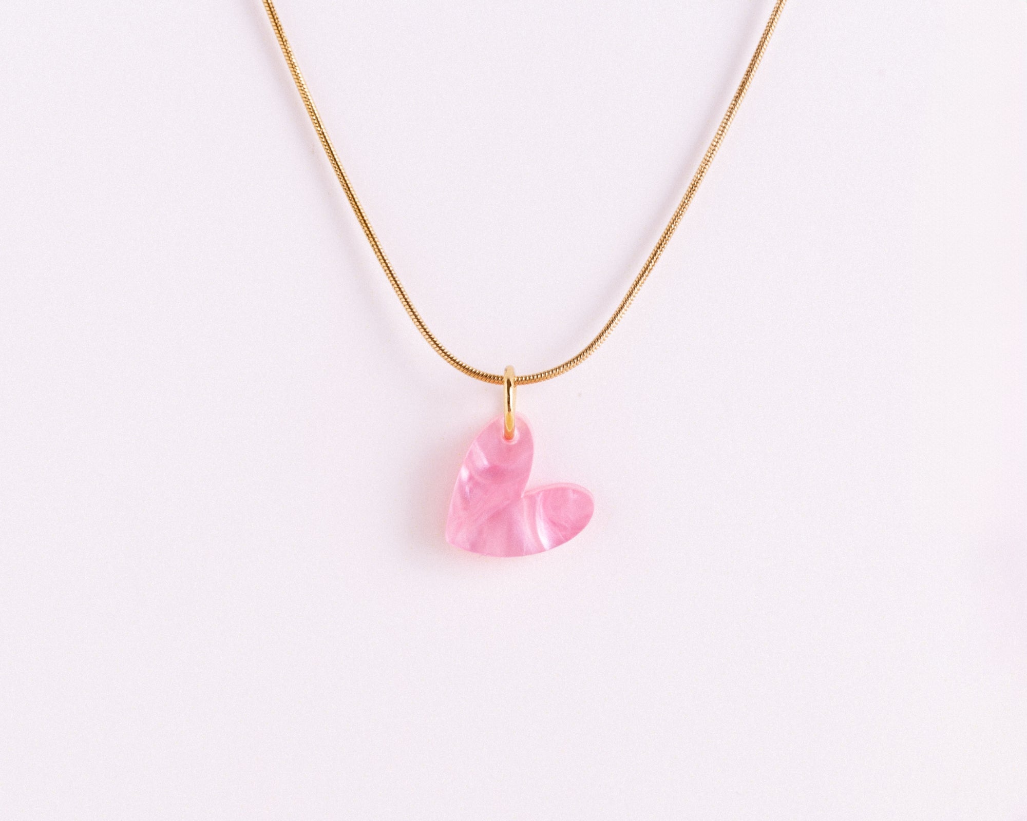 acutecolor Elegante Kette mit rosa Herz Anhänger