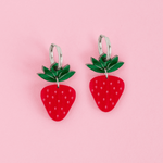 acutecolor Erdbeer Ohrringe mit Edelstahl Hoops