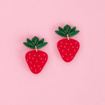 acutecolor Erdbeer Ohrringe mit Edelstahl Hoops