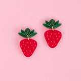 acutecolor Erdbeer Ohrringe mit Edelstahl Hoops