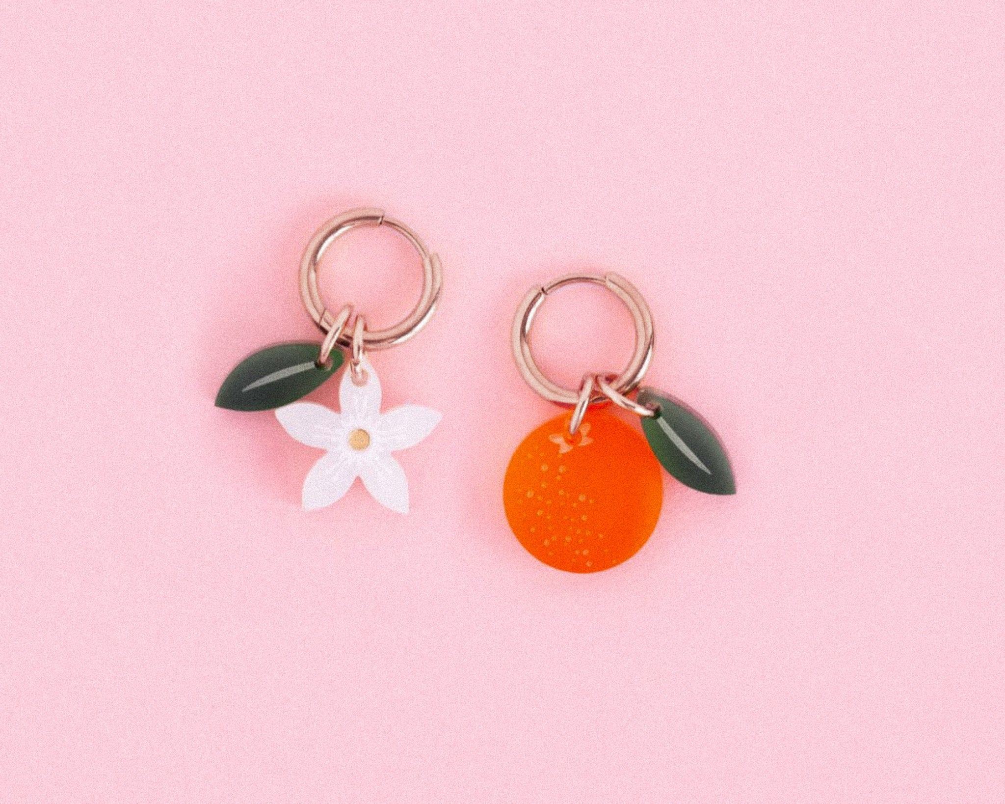 acutecolor Fruit Kollektion x Orange mit Orangenblüte Ohrring Set
