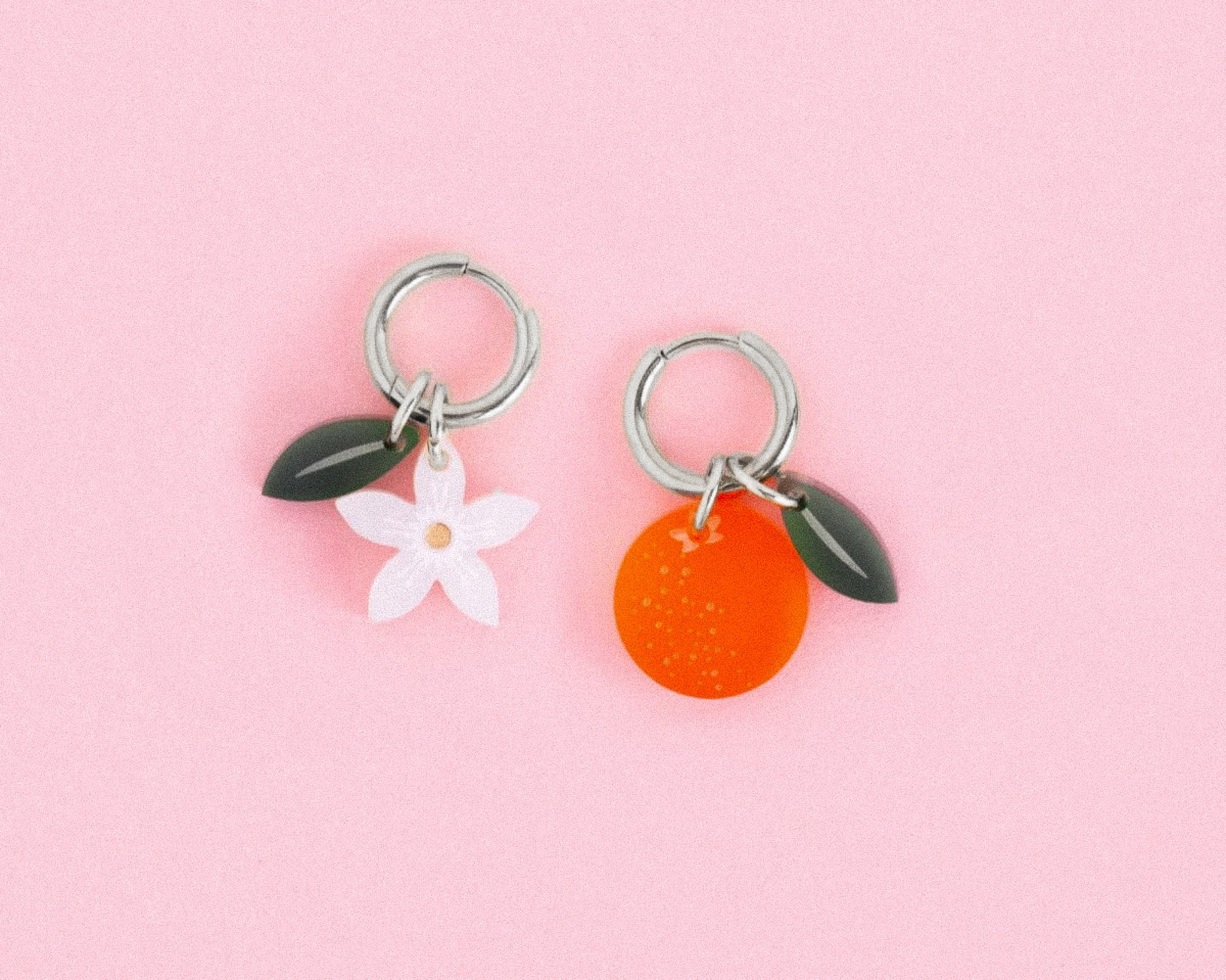 acutecolor Fruit Kollektion x Orange mit Orangenblüte Ohrring Set