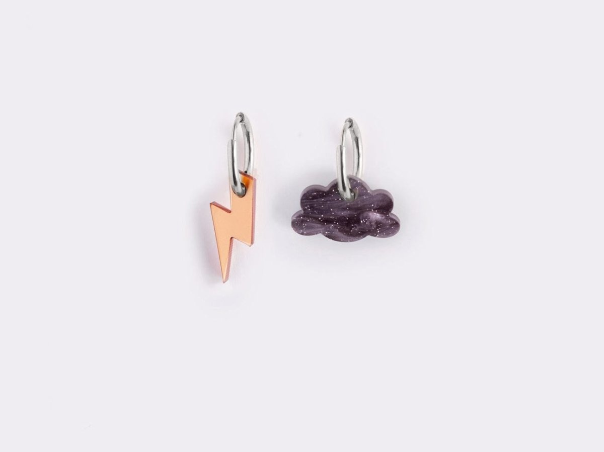 acutecolor Gewitter Ohrring Set mit Edelstahl Hoops