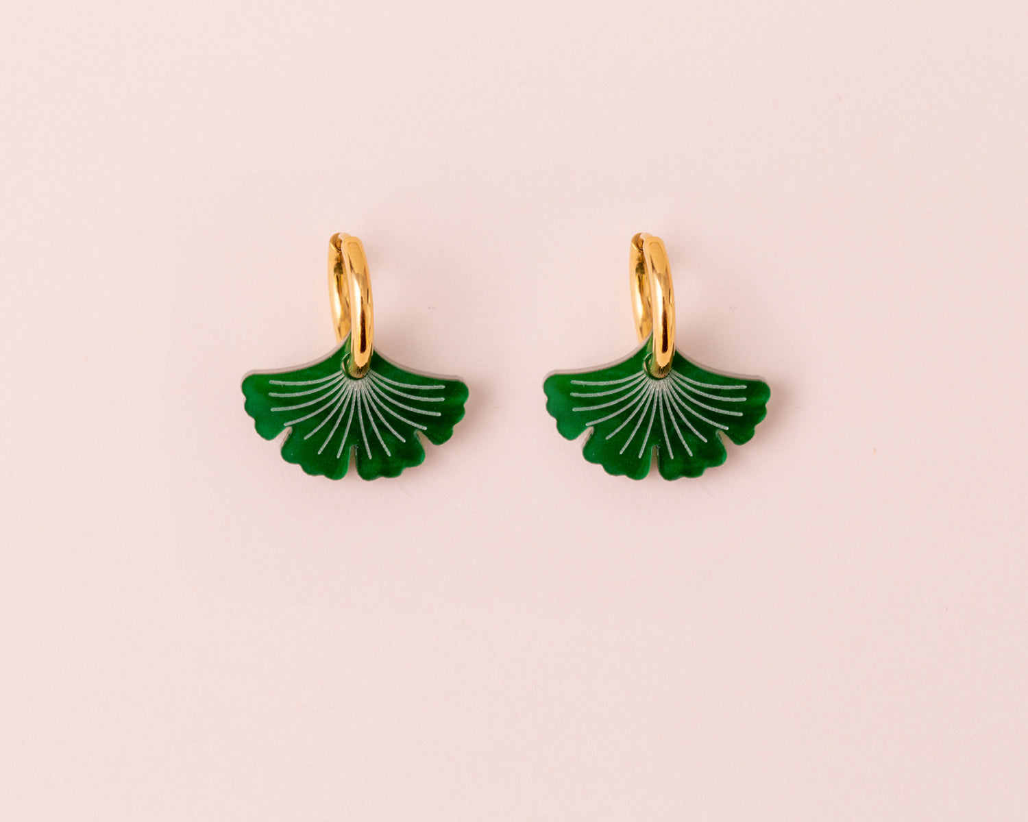 acutecolor Ginkgo Blätter Ohrringe mit Edelstahl Hoops