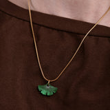 acutecolor Ginkgo Blätter Ohrringe mit Edelstahl Hoops