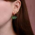 acutecolor Ginkgo Blätter Ohrringe mit Edelstahl Hoops