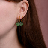 acutecolor Ginkgo Blätter Ohrringe mit Edelstahl Hoops