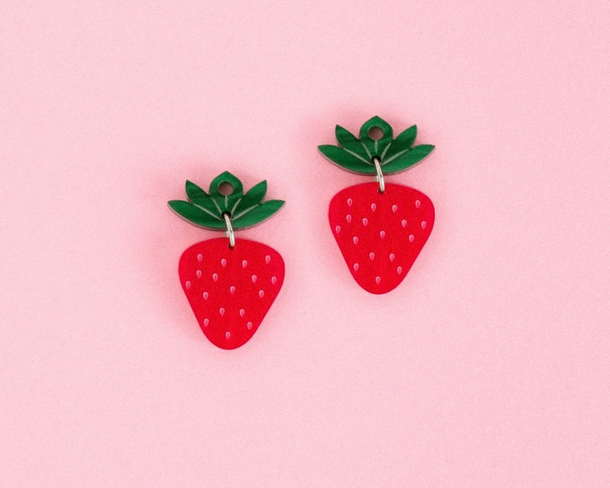 acutecolor Große Erdbeeren Ohrringe Set